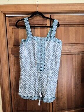 Vinyard Vines Euc Blue Patterned Cotton Romper